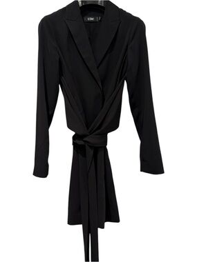 Icône (Simons) Black Blazer Dress with Wrap Tie Waist Belt
